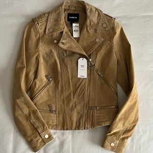 EXPRESS Suede Leather Moto Jacket